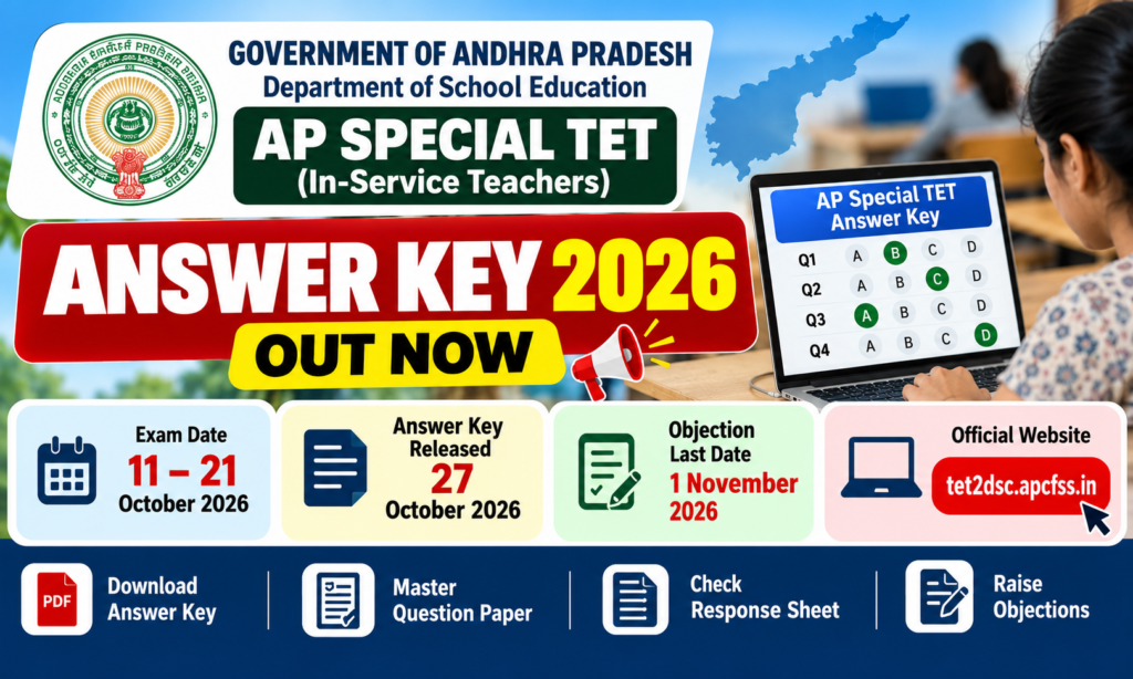 AP Special TET Answer Key 2026 Out: Download Answer Key 1 AP Special TET Answer Key 2026 Out: Download Answer Key