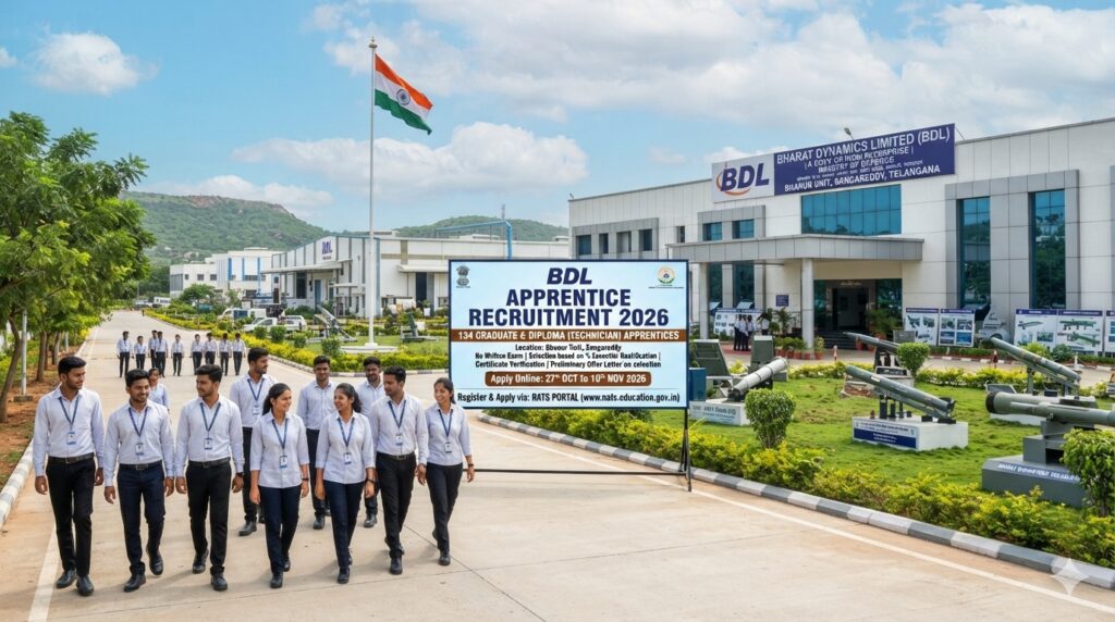 BDL Apprentice Recruitment 2026 Notification Out @bdl-india.in, Apply Online For 134 Graduate & Diploma Apprentice Vacancies 1 BDL Apprentice Recruitment 2026 Notification Out @bdl-india.in, Apply Online For 134 Graduate & Diploma Apprentice Vacancies
