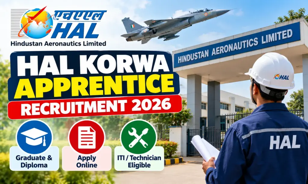 HAL Korwa Apprentice Recruitment 2026: Apply For Graduate, Diploma Apprentice Post 1 HAL Korwa Apprentice Recruitment 2026: Apply For Graduate, Diploma Apprentice Post