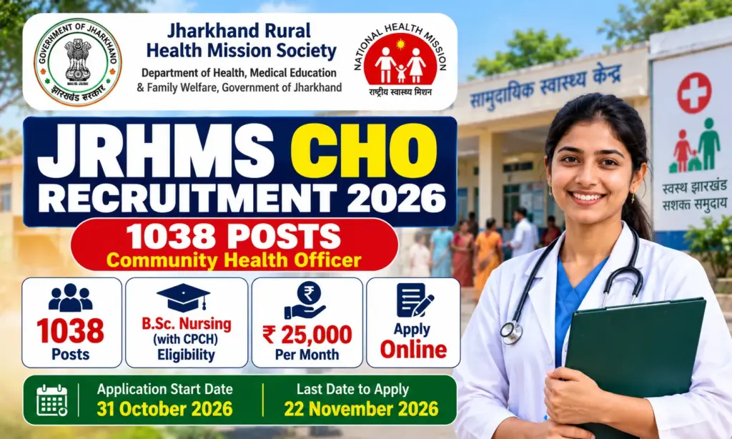 JRHMS CHO Recruitment 2026: Apply Online for 1038 Community Health Officer Posts 1 JRHMS CHO Recruitment 2026: Apply Online for 1038 Posts