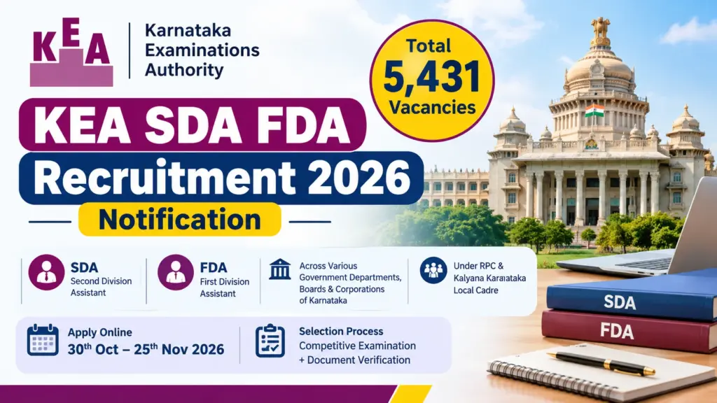 KEA SDA FDA Recruitment 2026 Notification Out @cetonline.karnataka.gov.in, Apply Online For 5,431 Vacancies 1 KEA SDA FDA Recruitment 2026 Notification Out @cetonline.karnataka.gov.in, Apply Online For 5,431 Vacancies