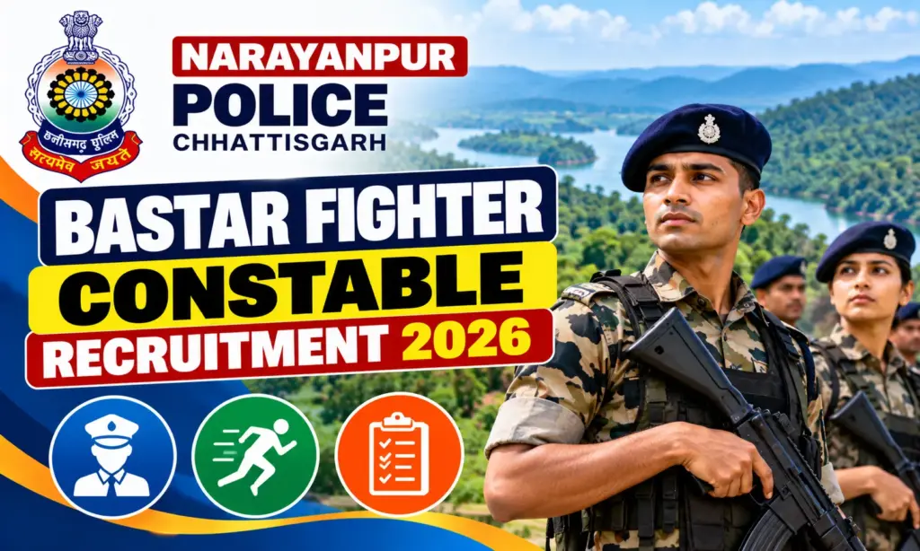 Narayanpur Bastar Fighter Police Recruitment 2026: Apply for 383 Constable Posts 1 Narayanpur Bastar Fighter Police Recruitment 2026: Apply for 383 Constable Posts