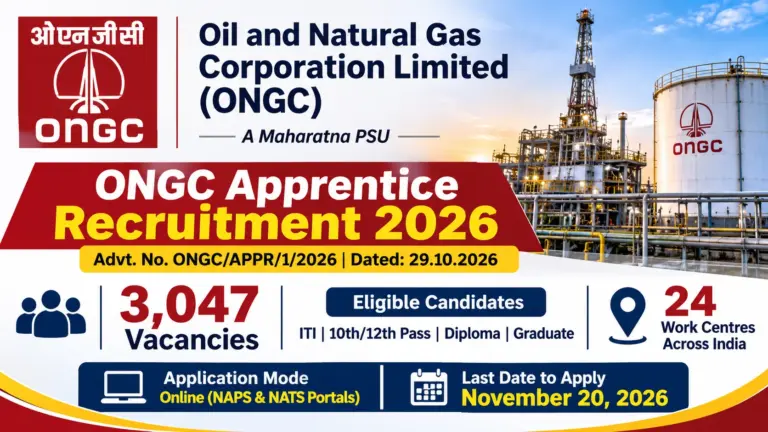 ONGC Apprentice Recruitment 2026 Notification Out, 3,047 Posts, Apply Online for Trade, Graduate & Diploma Apprentices 4 ONGC Apprentice Recruitment 2026 Notification Out, 3,047 Posts, Apply Online for Trade, Graduate & Diploma Apprentices