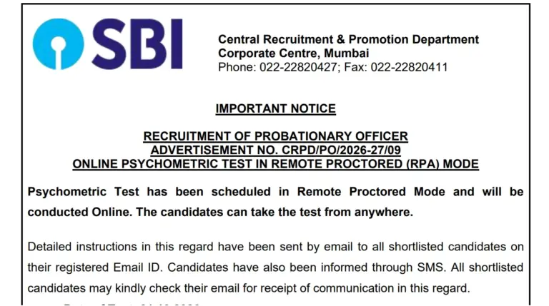 SBI PO Psychometric Test 2026 on 31 October: Mock Test Link, Timing, Interview Date and Scorecard Update 7 SBI PO Psychometric Test 2026 on 31 October Mock Test Link, Timing, Interview Date and Scorecard Update