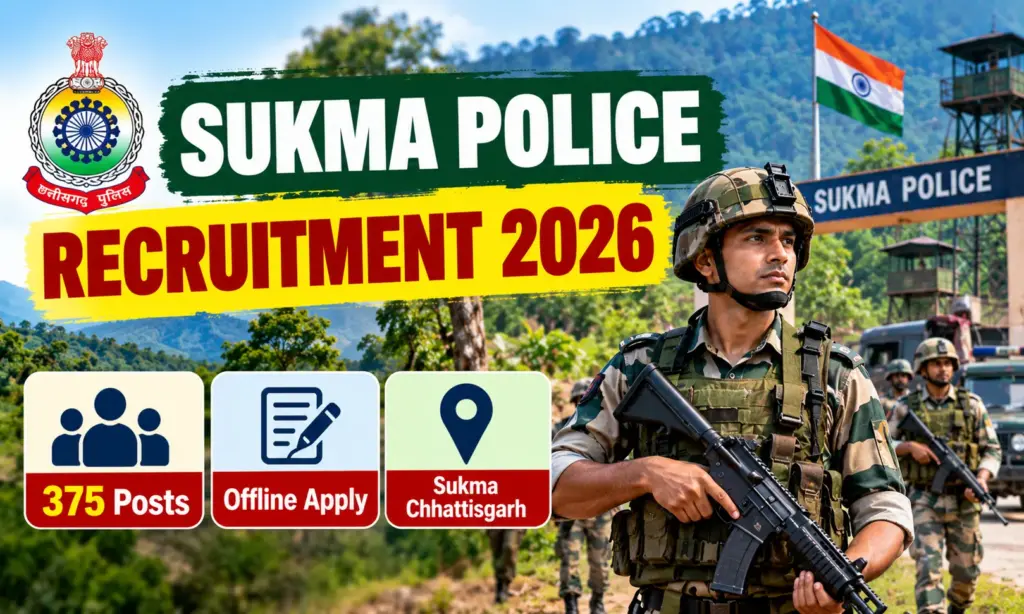 Sukma Police Bastar Fighters Recruitment 2026: Apply for 375 Fighter Constable Posts 1 Sukma Police Bastar Fighters Recruitment 2026: Apply for Fighter Constable Posts