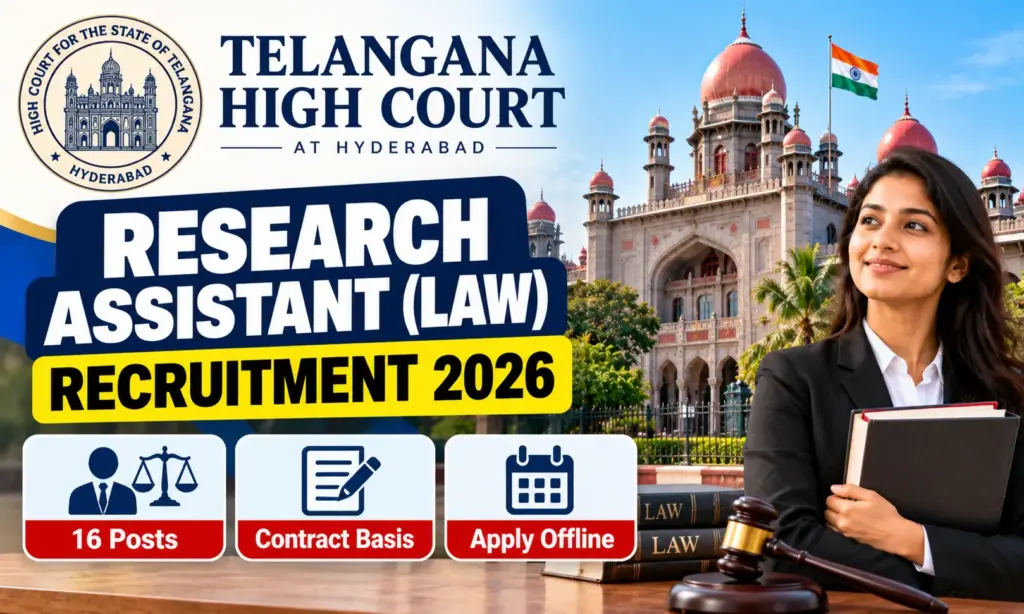 Telangana High Court Research Assistant Recruitment 2026: Apply Now 1 Telangana High Court Research Assistant Recruitment 2026: Apply Now