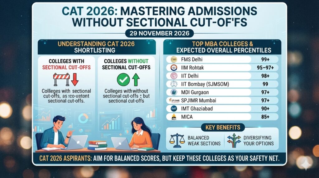 Top MBA Colleges Without Sectional Cut-Offs: List of B-Schools That Use Only Overall CAT Percentile 1 Top MBA Colleges Without Sectional Cut-Offs List of B-Schools That Use Only Overall CAT Percentile