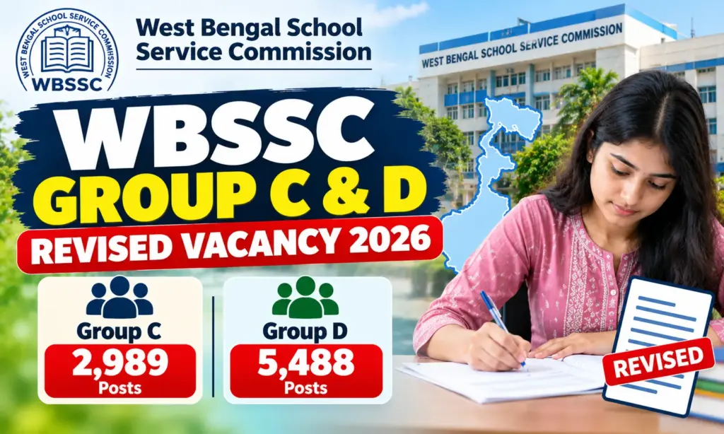 WBSSC Group C D Revised Vacancy 2026 OUT: Download Breakup Wise Vacancy PDF 1 WBSSC Group C D Revised Vacancy 2026 OUT Download Breakup Wise Vacancy PDF