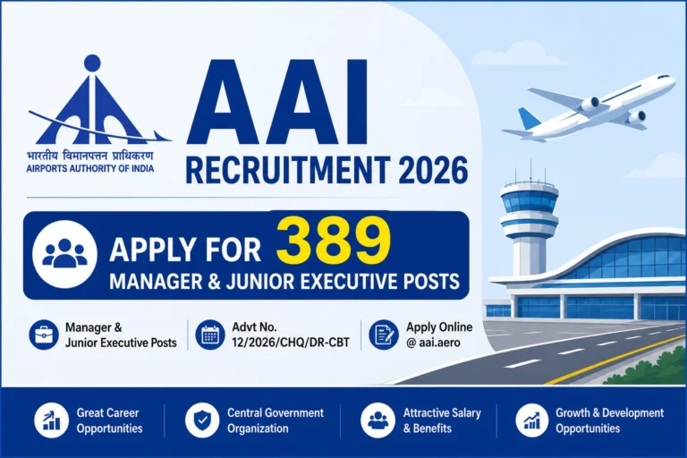 AAI Manager & Junior Executive Exam Date 2026 Out for 389 Vacancies, CBT Exam on October 37 AAI Manager & Junior Executive Recruitment 2026
