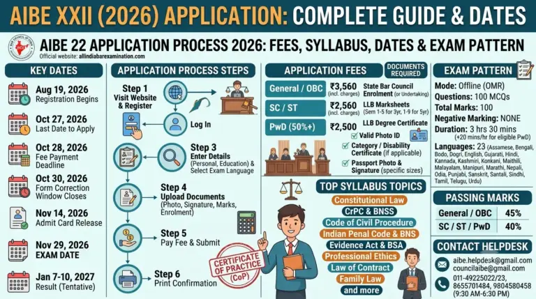 AIBE 22 Application Process 2026: Fees, Syllabus, Dates & Exam Pattern 4 AIBE 22 Application Process 2026 Fees, Syllabus, Dates & Exam Pattern