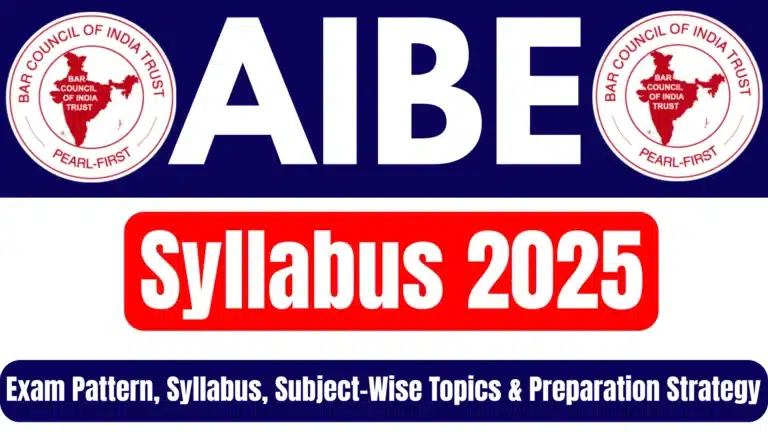 AIBE Syllabus 2026: Exam Pattern, Syllabus, Subject-Wise Topics & Preparation Strategy 14 AIBE Syllabus 2025