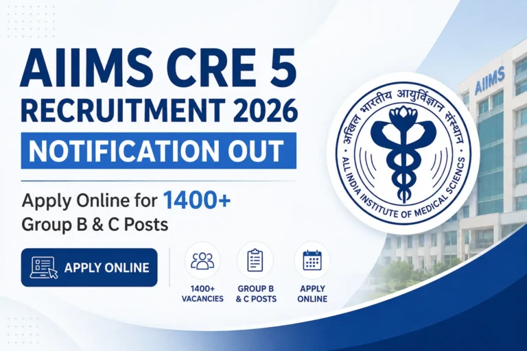 AIIMS CRE 5 Recruitment 2026 Notification Out for 1484 Group B & C Posts, Apply Online for Common Recruitment Examination-5 14 AIIMS CRE 5 Recruitment 2026