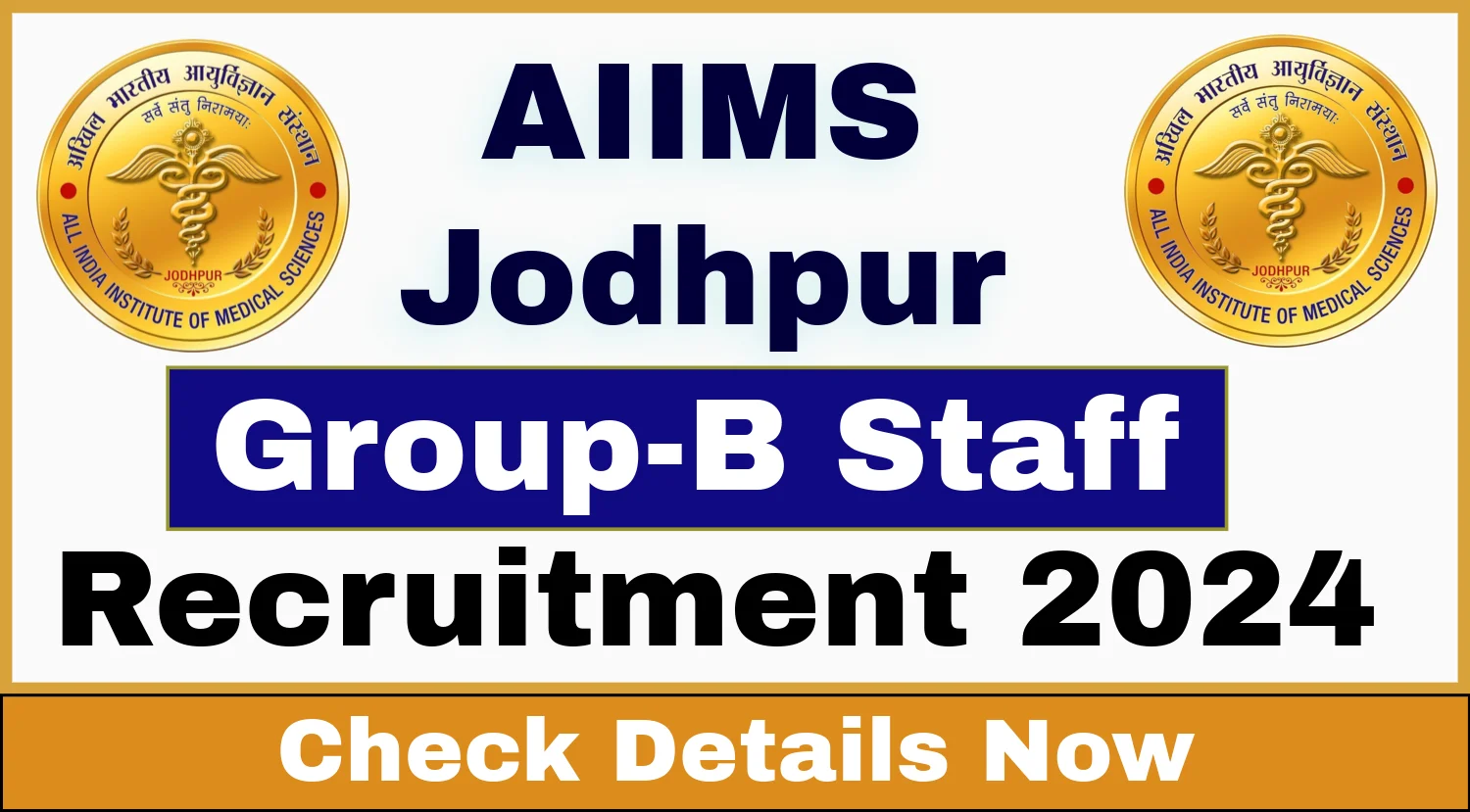 AIIMS Jodhpur Group-B Staff Recruitment 2024
