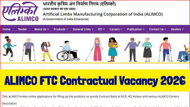 ALIMCO FTC Contractual Vacancy 2026 for 162 Posts, Apply by May 13 5 ALIMCO FTC Contractual Vacancy 2026 for 162 Posts, Apply by May 13