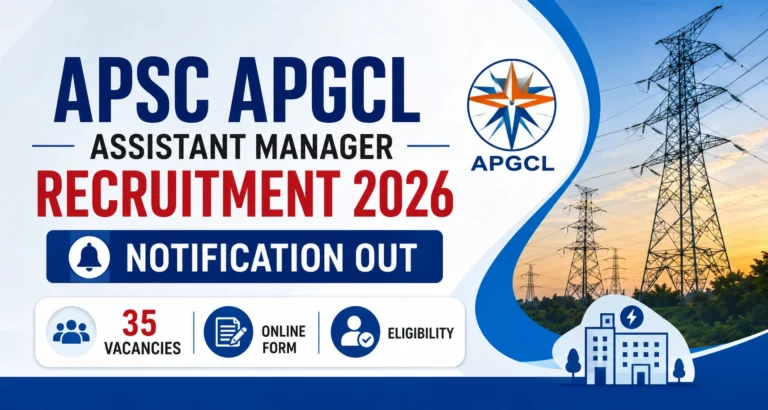 APSC APGCL Assistant Manager Recruitment 2026 Notification Out for 35 Vacancies, Online Form, Eligibility 25 APSC APGCL Assistant Manager Recruitment 2026 Notification Out for 35 Vacancies, Online Form, Eligibility