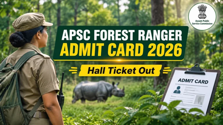 APSC Forest Ranger Admit Card 2026 Out, Download Assam PSC Hall Ticket @apsc.gov.in 10 APSC Forest Ranger Admit Card 2026 Out, Download Assam PSC Hall Ticket @apsc.gov.in