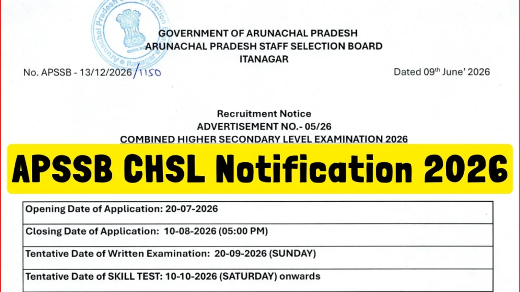 APSSB CHSL Recruitment Notification 2026 OUT for 2027 Group C Vacancies, Here's How to Apply 1 APSSB CHSL Recruitment Notification 2026