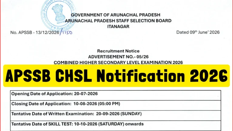 APSSB CHSL Recruitment Notification 2026 OUT for 2027 Group C Vacancies, Here's How to Apply 30 APSSB CHSL Recruitment Notification 2026