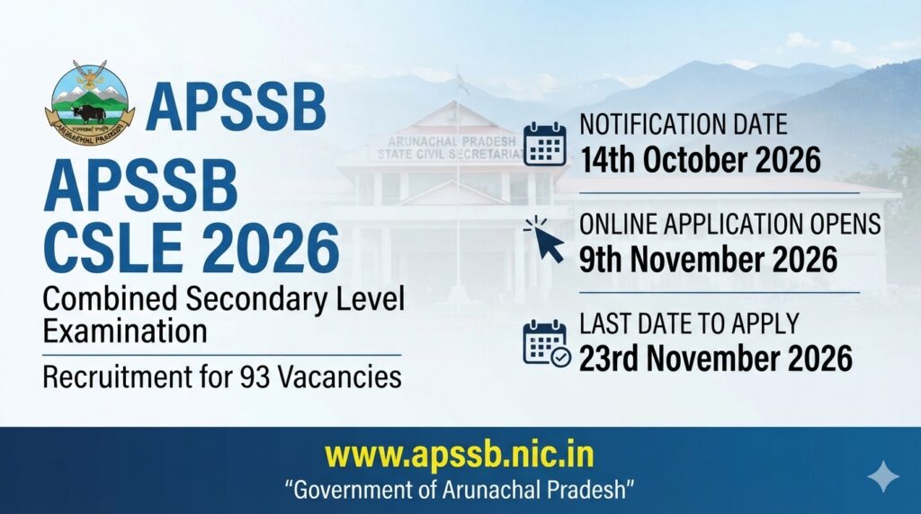 APSSB CSLE Recruitment 2026, Apply for 93 MTS Vacancies 1 APSSB CSLE Recruitment 2026