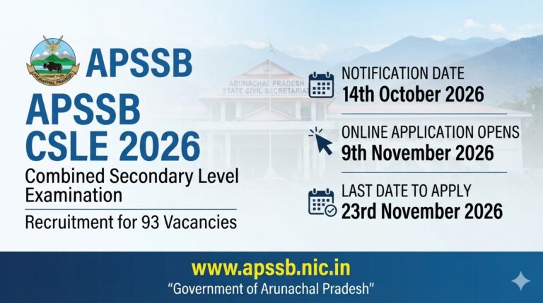 APSSB CSLE Recruitment 2026, Apply for 93 MTS Vacancies 14 APSSB CSLE Recruitment 2026