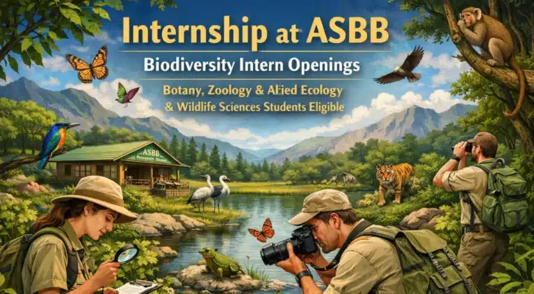 Internship at ASBB | Biodiversity Intern Openings | Botany, Zoology & Allied Ecology & Wildlife Sciences Student Eligible 26 ASBB Internship Biodiversity Intern Openings