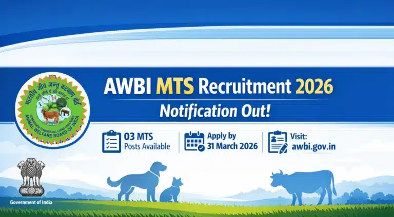 Animal Welfare Board of India MTS Recruitment 2026 Notification Out at awbi.gov.in 20 Animal Welfare Board of India MTS Recruitment 2026