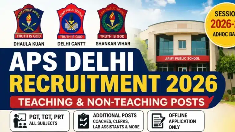 Army Public School APS Delhi Recruitment 2026 Notification Out, Apply Offline for Teaching & Non-Teaching Posts 11 Army Public School APS Delhi Recruitment 2026 Notification Out, Apply Offline for Teaching & Non-Teaching Posts