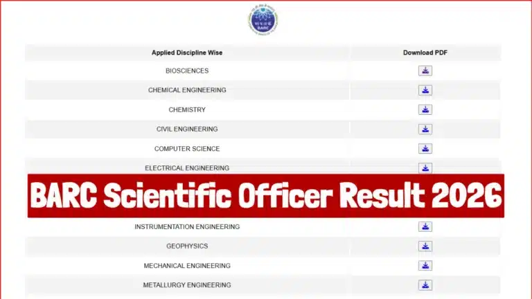 BARC Scientific Officer Result 2026 Out at barcocesexam.in, Download Merit List PDF 26 BARC Scientific Officer Result 2026 Out at barcocesexam.in, Download Merit List PDF