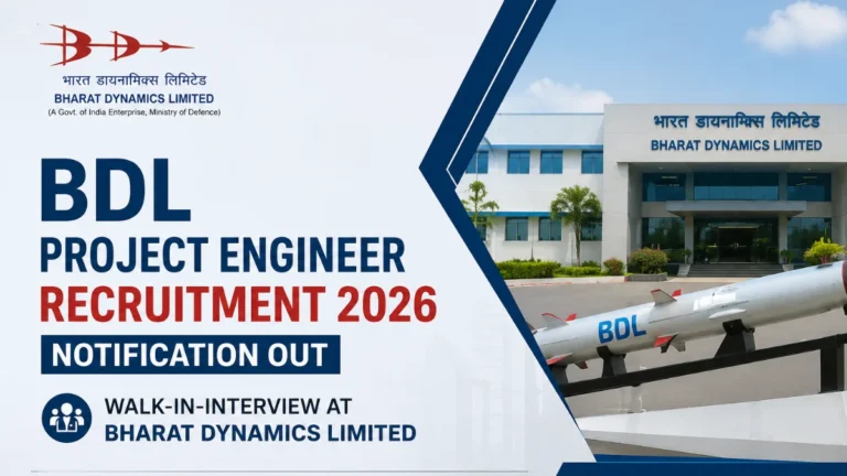 BDL Project Engineer Recruitment 2026 Notification Out, Walk-in-Interview at Bharat Dynamics Limited 38 BDL Project Engineer Recruitment 2026
