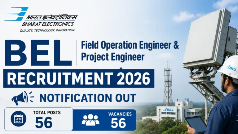 BEL Field Operation Engineer & Project Engineer Recruitment 2026 Notification Out for 56 Posts 36 BEL Field Operation Engineer & Project Engineer Recruitment 2026
