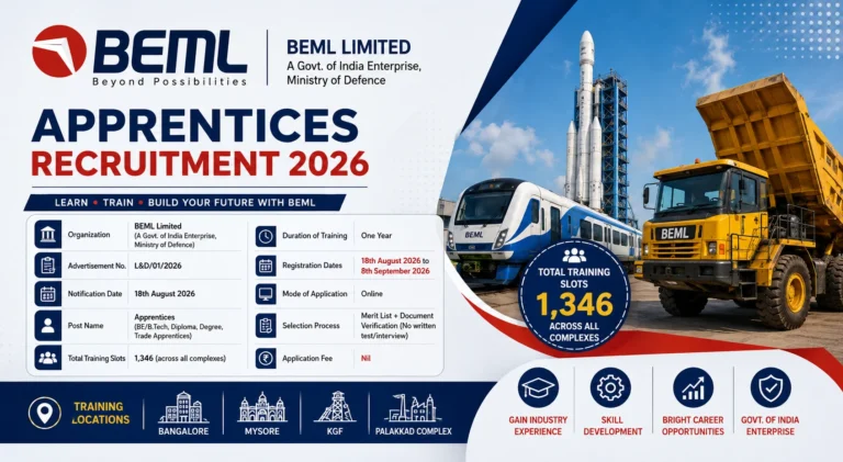 BEML Apprentice Recruitment 2026 Notification Out at bemlindia.in, Apply Online For 1346 Vacancies 39 BEML Apprentice Recruitment 2026 Notification Out at bemlindia.in, Apply Online For 1346 Vacancies