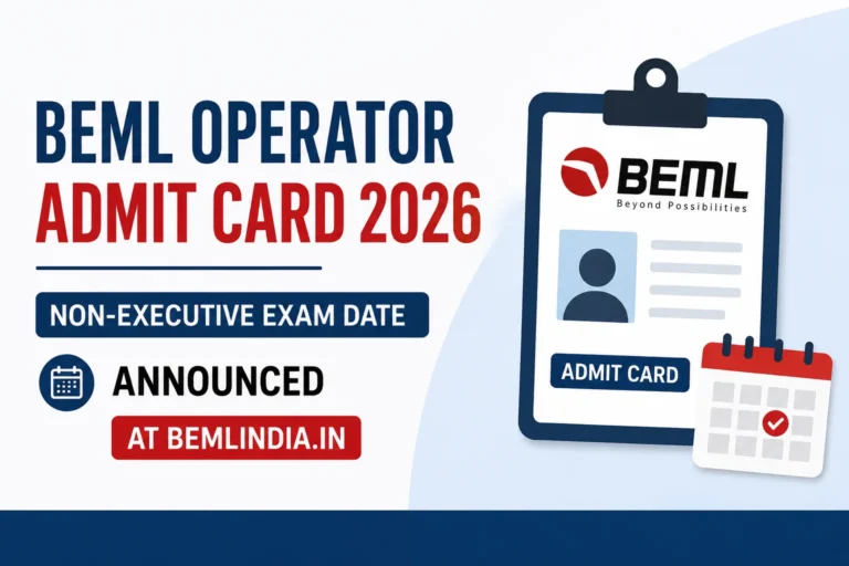 BEML Operator Admit Card 2026 OUT, Download Non-Executive Exam Hall Ticket Released at bemlindia.in 5 BEML Operator Admit Card 2026, Non-Executive Exam Date Announced at bemlindia.in
