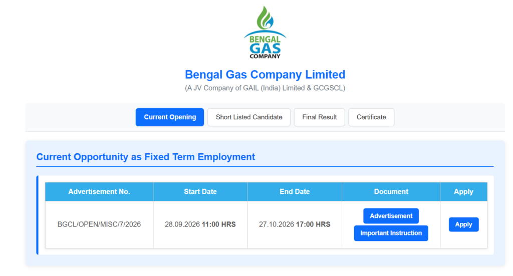 BGCL Executive Recruitment 2026 Notification OUT: Apply Online Starts, Eligibility & Official PDF 1 BGCL Executive Recruitment 2026 Notification OUT Apply Online Starts, Eligibility & Official PDF
