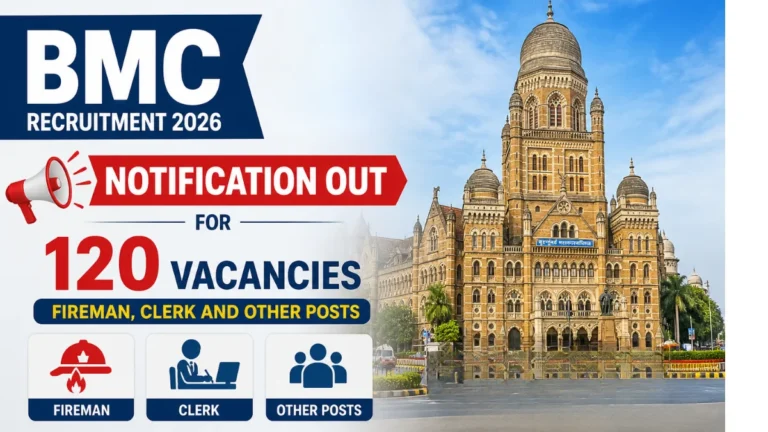 BMC Recruitment 2026 Notification Out for 120 Fireman, Clerk and Other Posts 32 BMC Recruitment 2026 Notification Out for 120 Fireman, Clerk and Other Posts