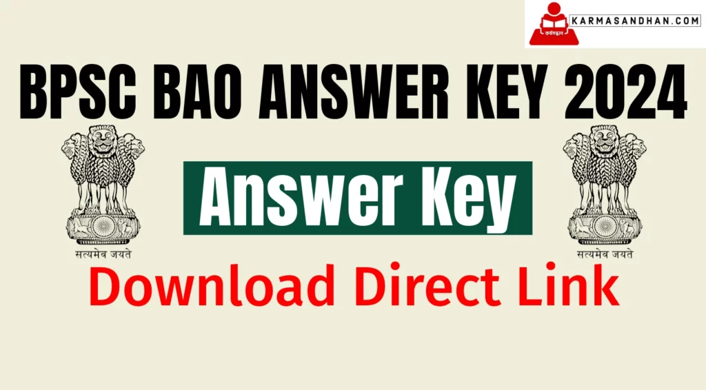 BPSC BAO Answer Key 2024