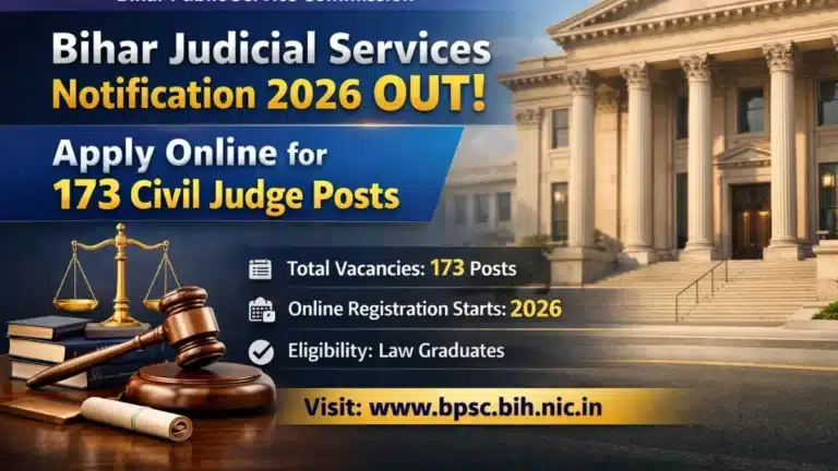 BPSC Bihar Judicial Services Notification 2026 Out, Apply Online for 173 Civil Judge Posts 6 BPSC Bihar Judicial Services Notification 2026