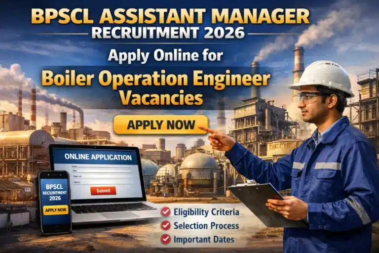 BPSCL Assistant Manager Recruitment 2026, Apply Online for Boiler Operation Engineer Vacancies 25 BPSCL Assistant Manager Recruitment 2026, Apply Online for Boiler Operation Engineer Vacancies