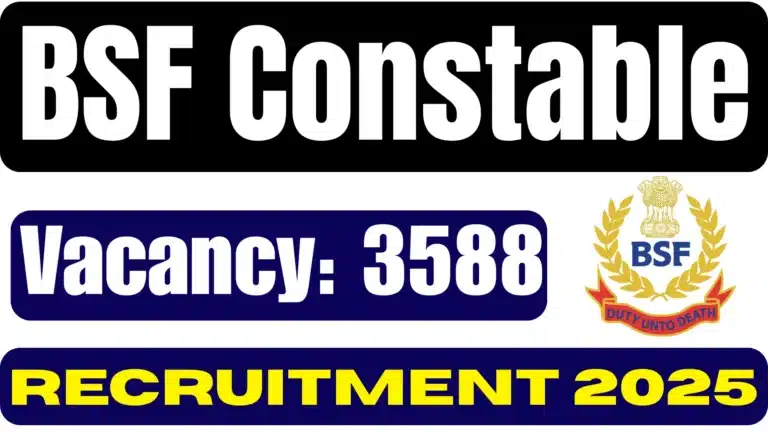 BSF Constable Recruitment 2025: 3588 Tradesmen Eligibility, Exam Pattern, Syllabus, Selection & Application Process 30 BSF Constable Recruitment 2025