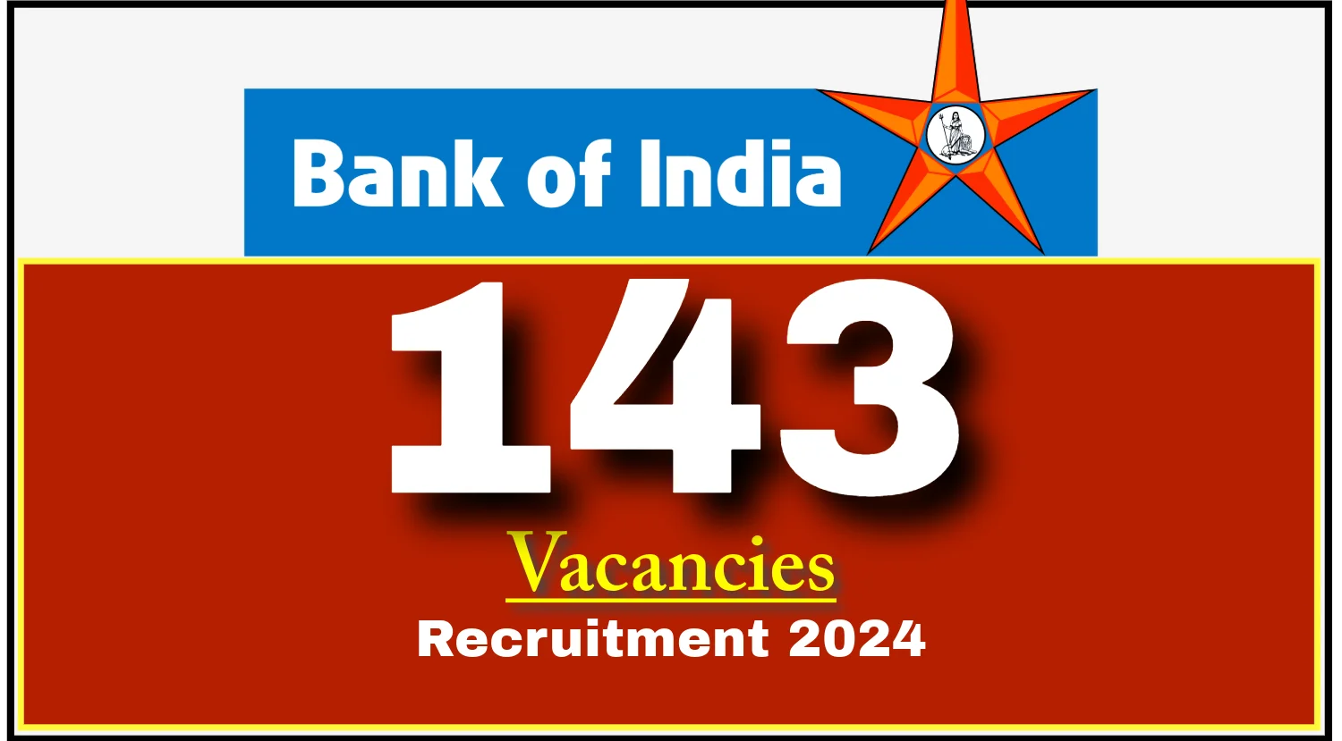 Bank of India Recruitment 2024 Notification Out for 143 Officers in Various Streams