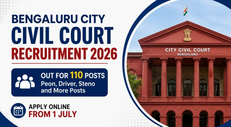 Bengaluru City Civil Court Recruitment 2026 Out for 110 Peon, Driver, Steno and More Posts, Apply Online from 1 July