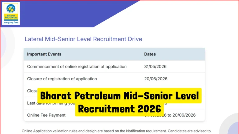 Bharat Petroleum Mid-Senior Level Recruitment 2026 Notification Out, Apply Online For Experienced Professionals 37 Bharat Petroleum Mid-Senior Level Recruitment 2026