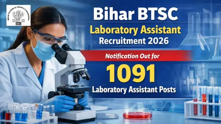 Bihar BTSC Laboratory Assistant Recruitment 2026 for 1091 Vacancies, Apply Online Link Active 40 Bihar BTSC Laboratory Assistant Recruitment 2026