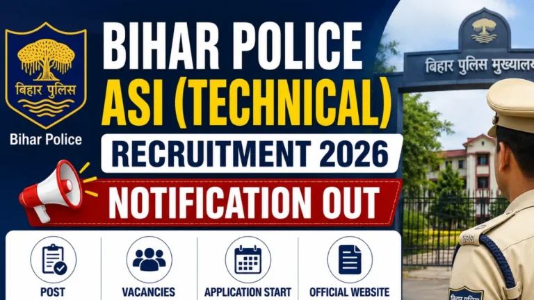Bihar Police ASI (Technical) Recruitment 2026 Notification Out for Bihar Police Radio (Wireless) Dept 16 Bihar Police ASI (Technical) Recruitment 2026