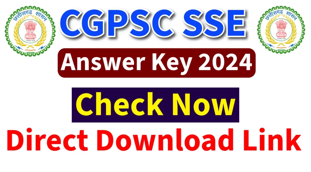 CGPSC SSE Answer Key 2024
