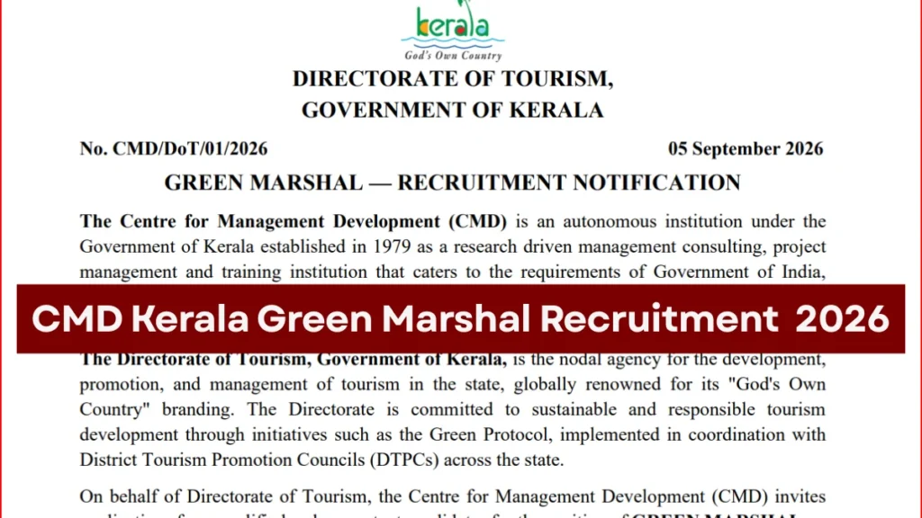 CMD Kerala Green Marshal Recruitment 2026 Out for 162 Vacancies, Check Apply Online Link 1 CMD Kerala Green Marshal Recruitment 2026 Out for 162 Vacancies, Check Apply Online Link
