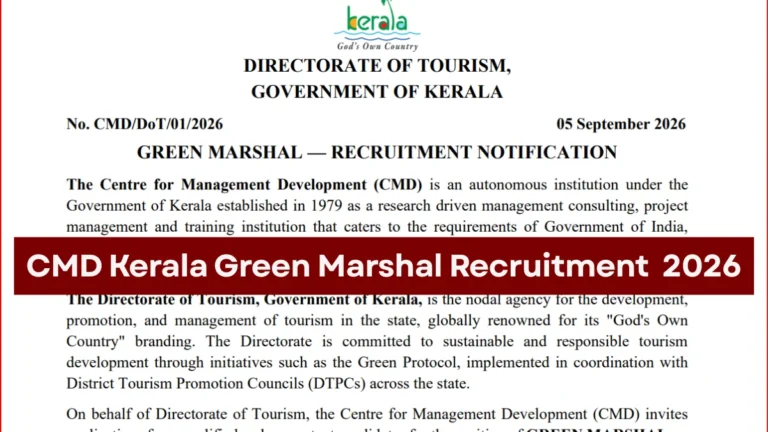 CMD Kerala Green Marshal Recruitment 2026 Out for 162 Vacancies, Check Apply Online Link 40 CMD Kerala Green Marshal Recruitment 2026 Out for 162 Vacancies, Check Apply Online Link