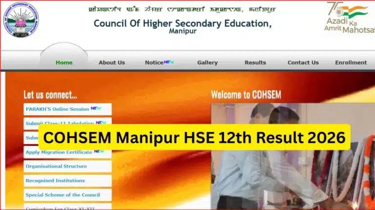 COHSEM Manipur HSE 12th Result 2026 OUT, Direct Higher Secondary Examination Result Link Active 10 COHSEM Manipur HSE 12th Result 2026 OUT