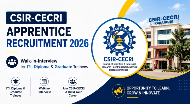 CSIR-CECRI Apprentice Recruitment 2026, Walk-in-Interview for ITI, Diploma & Graduate Trainees 24 CSIR-CECRI Apprentice Recruitment 2026, Walk-in-Interview for ITI, Diploma & Graduate Trainees
