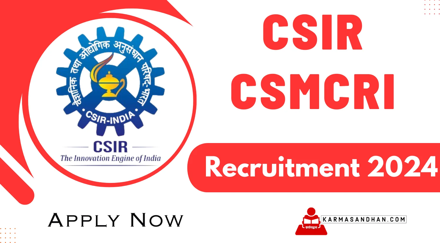CSIR CSMCRI Project Associate I Recruitment 2024