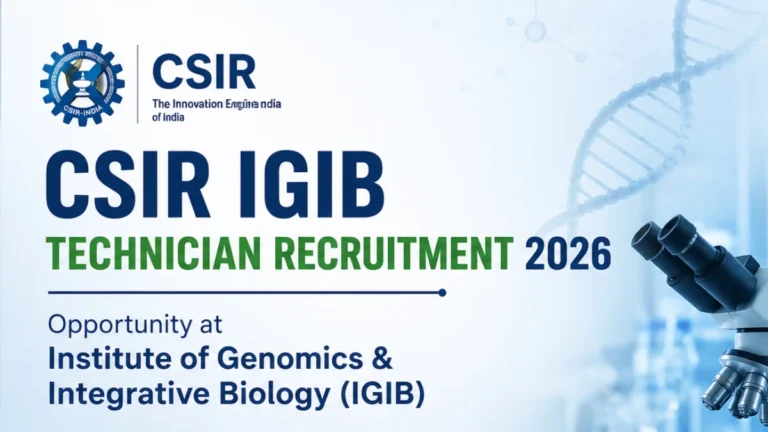 CSIR IGIB Technician Recruitment 2026, Opportunity at Institute of Genomics & Integrative Biology, Apply Online 13 CSIR IGIB Technician Recruitment 2026